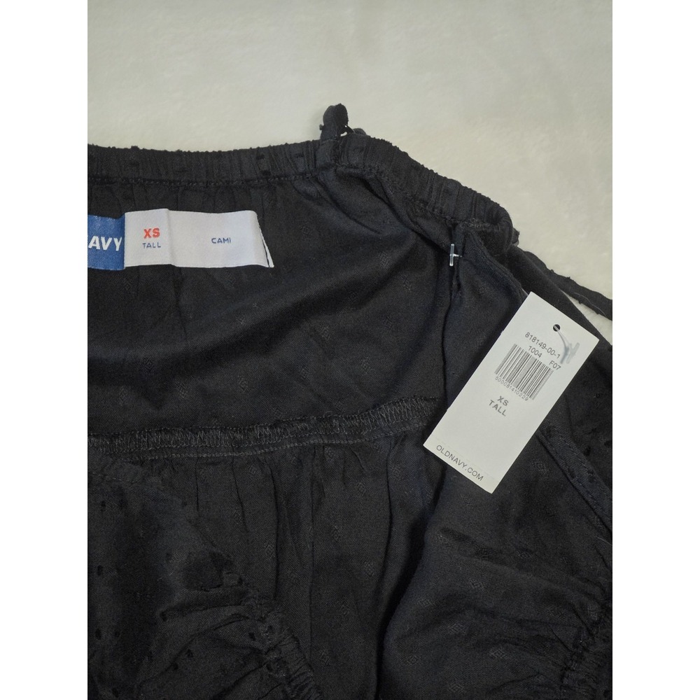 Old Navy Womens XS Tall Babydoll black eyelet cami mini dress NWT - Picture 3 of 7